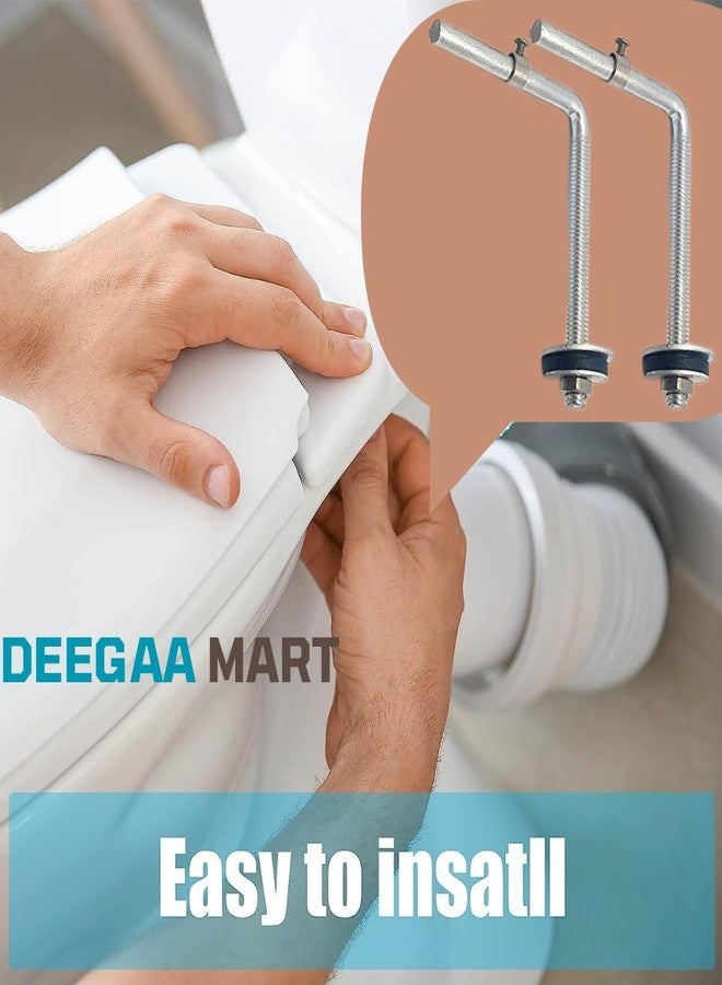 DEEGAA MART Toilet Seat Cover Hinges L Type Clamp, Western Toilet Seat Spare Part Accessories (Steel) Pack of 2 - Image 4